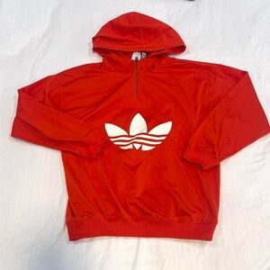 Adidas Orange Hoodie with Trefoil Logo